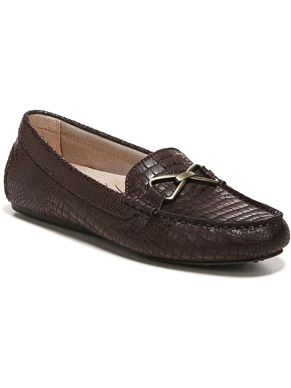 Turnpike Womens Faux Leather Round Toe Loafers