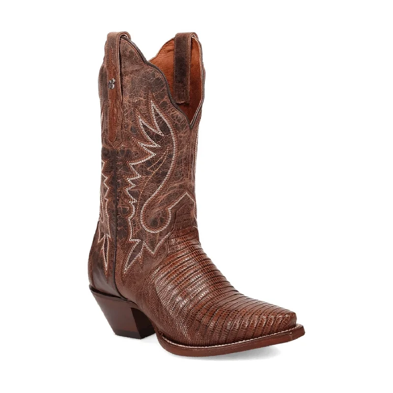 Dan Post Womens Celine Chocolate Lizard Cowboy Boots 6 M