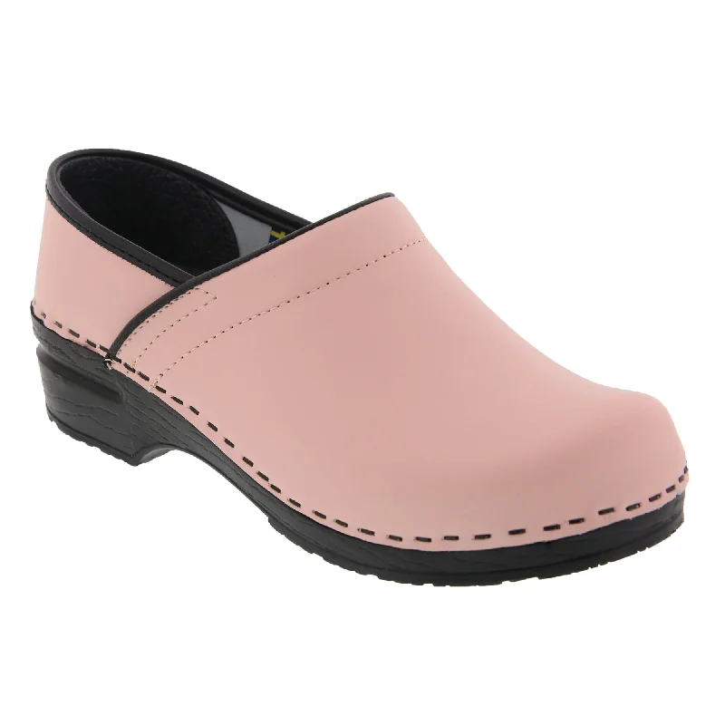 BJORK Professional ELLA Pink Leather Clogs - CLOSEOUT