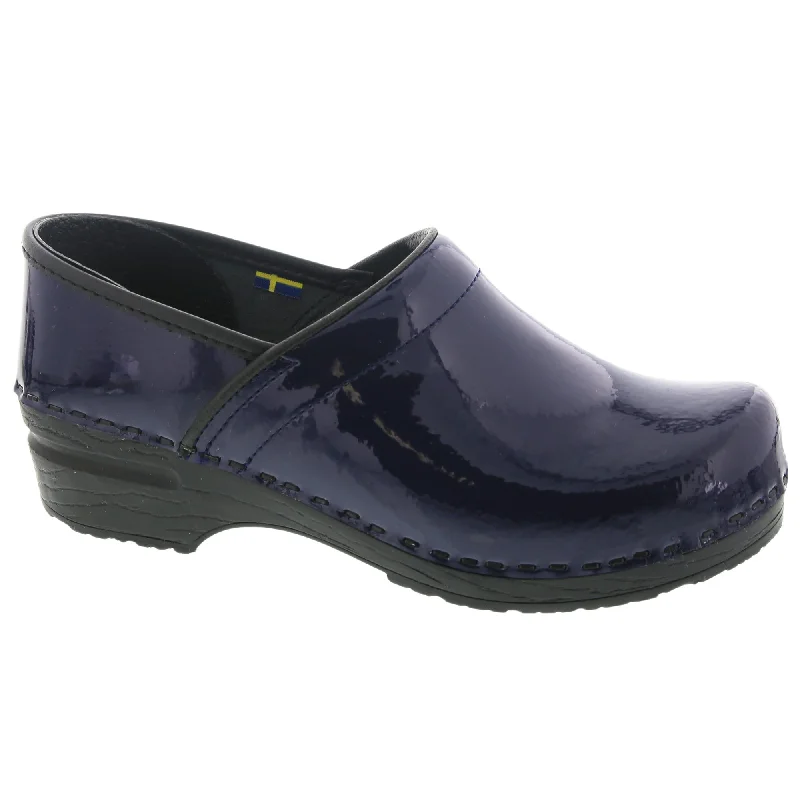 BJORK PRO ELSA NAVY Patent Leather Clogs - FACTORY SECOND