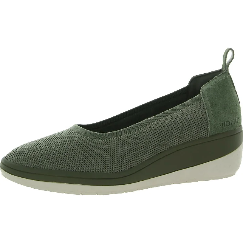 Jacey Knit Womens Suede Trim Slip On Loafers