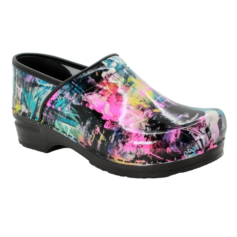 BJORK PROFESSIONAL Graffiti II Printed Leather Clogs