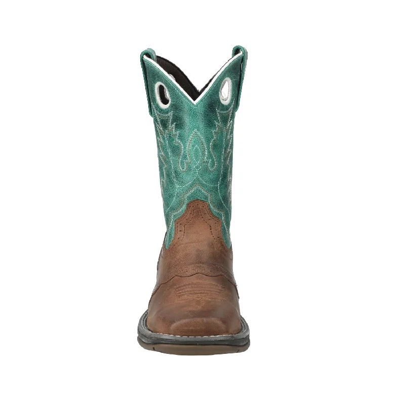 Smoky Mountain Boots Womens Prairie Brown Oil/Turquoise Leather Cowboy Boots