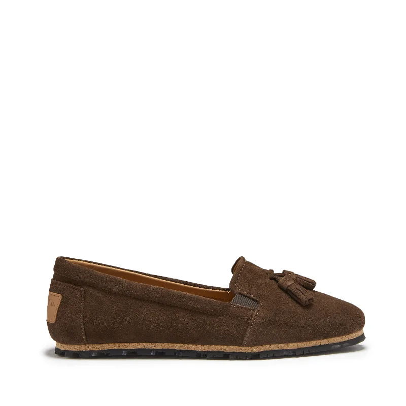 Women's Tasselled Espadrilles, brown suede