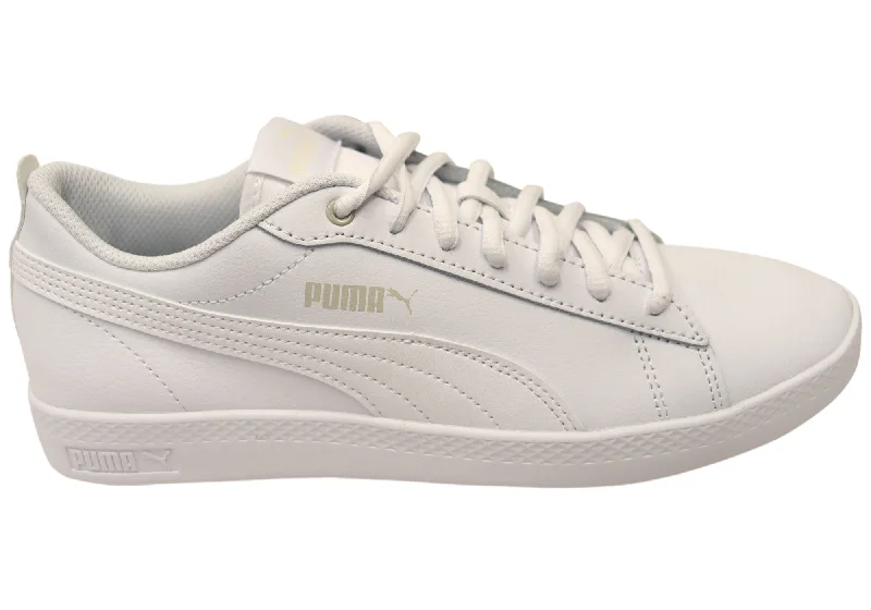 Puma Womens Smash Wns v2 L Comfortable Lace Up Sneakers