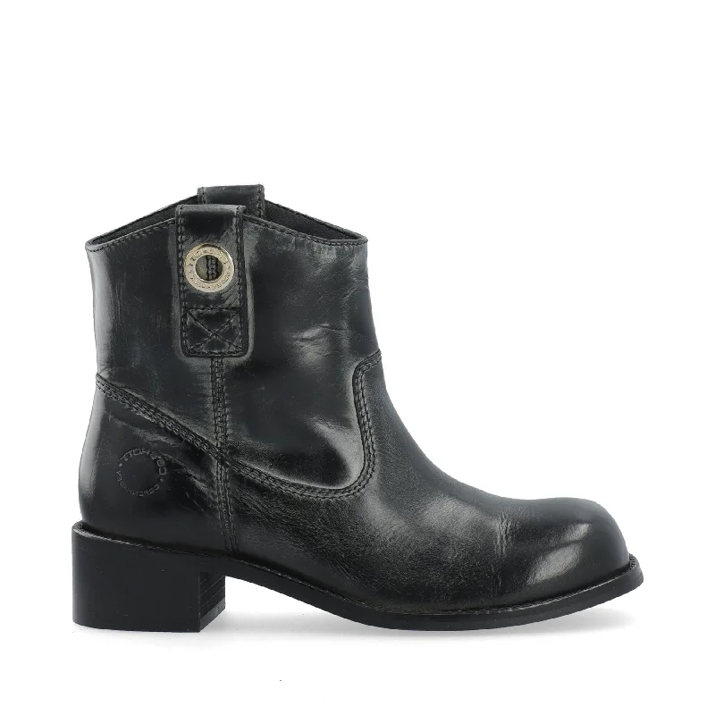 Casvilma Pull On Leather Boots Black