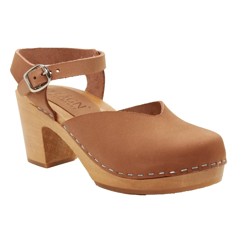 KLÄGN CLEO Swedish Wooden Clogs in Brown Nubuck -  CLOSEOUT