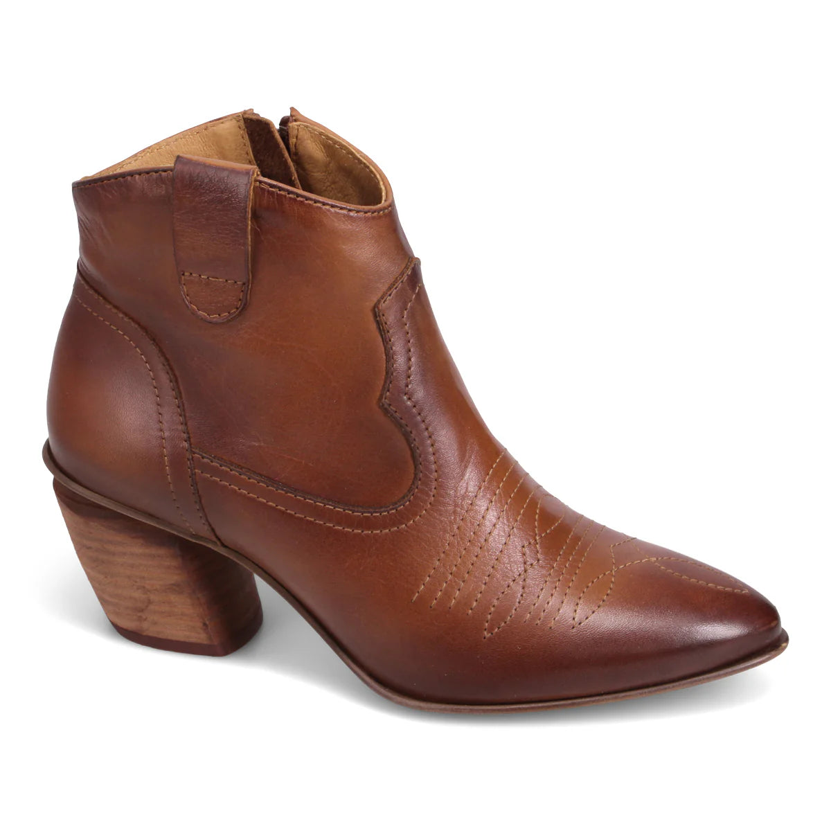 Miz Mooz JINA Western Style Boot in Brandy