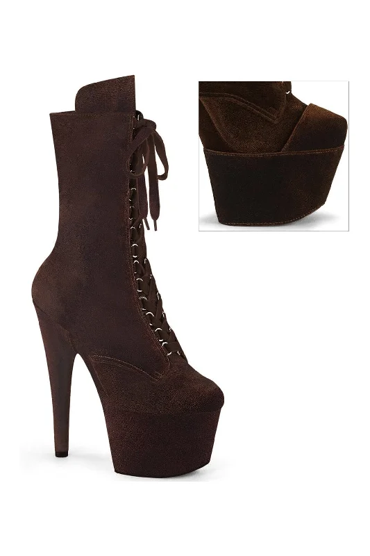 ADORE-1045VEL Brown Velvet Ankle Boot