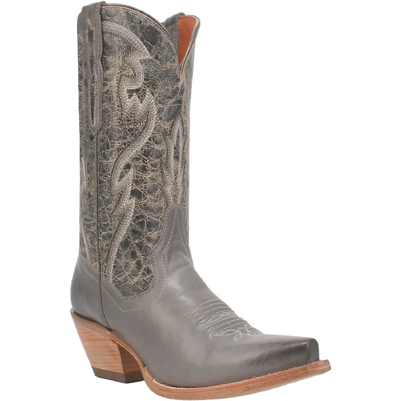 Dan Post Womens Tria Grey Leather Cowboy Boots 8.5 M