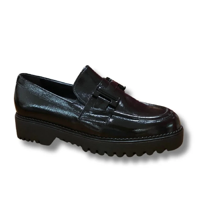 Women's Patent Leather Loafer In Black