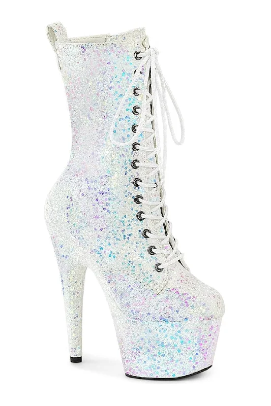 ADORE-1040-IG White Glitter Ankle Boot