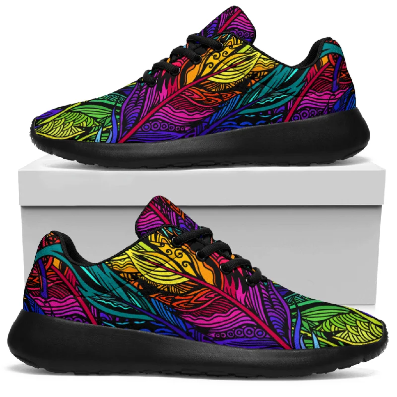 Colorful Feathers Sport Sneakers