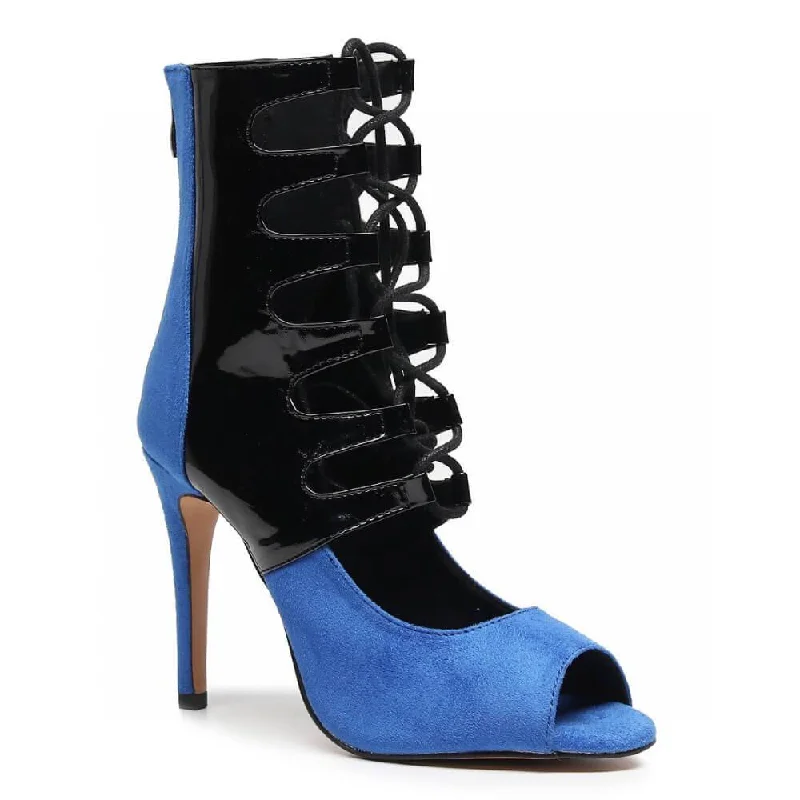 Ryann - Blue Vegan and Black Patent - Street Sole