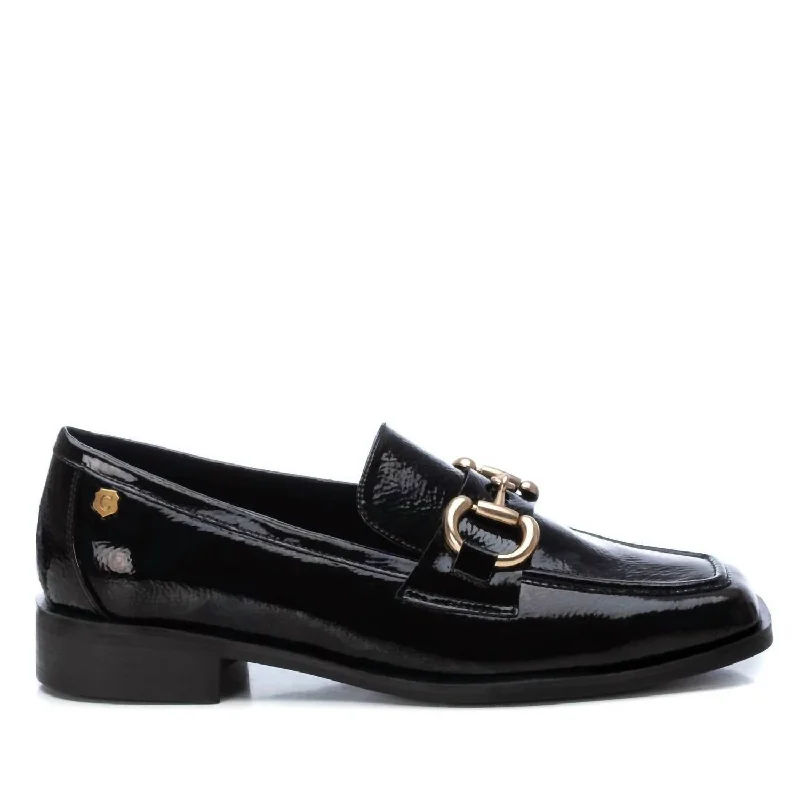 Women's Patent Leather Moccasins In Black