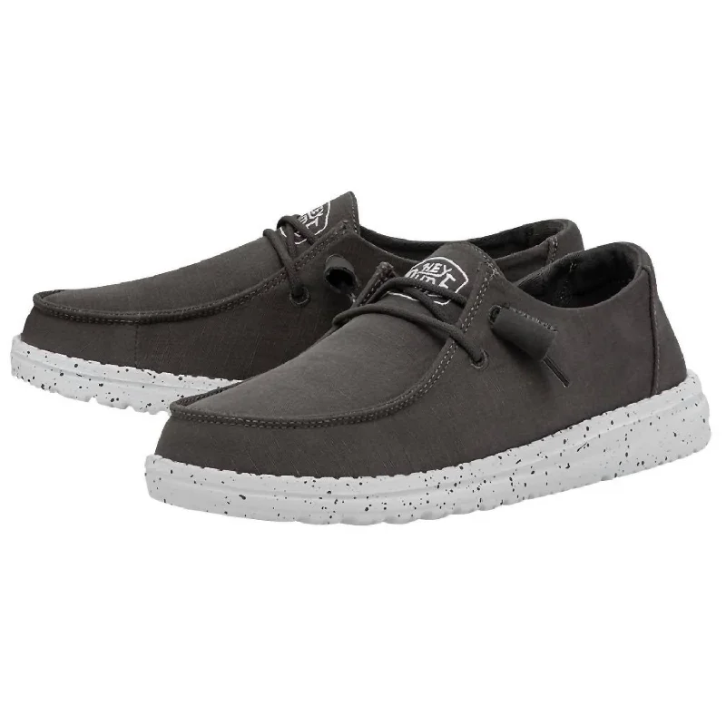 Women's Wendy Slub Canvas Slip On In Dark Grey