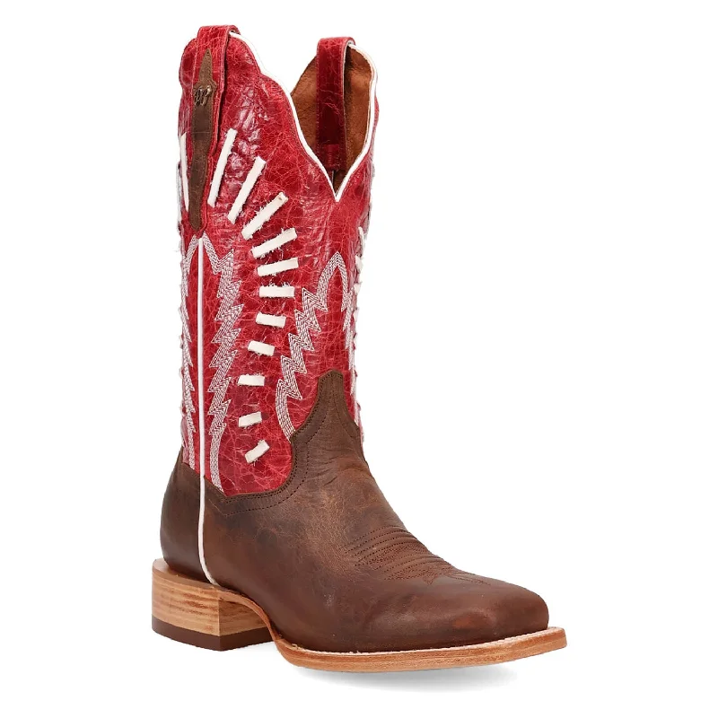 Dan Post Womens Lacey Brown/Red Leather Cowboy Boots