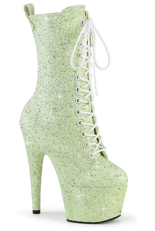 ADORE-1040GR Green Glitter Ankle Boot