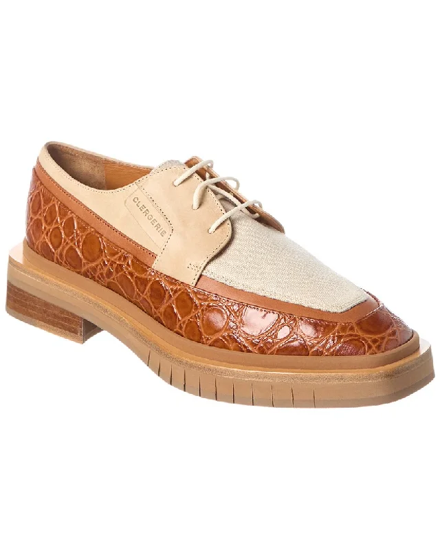 Clergerie Brannl Canvas & Embossed Leather Oxford