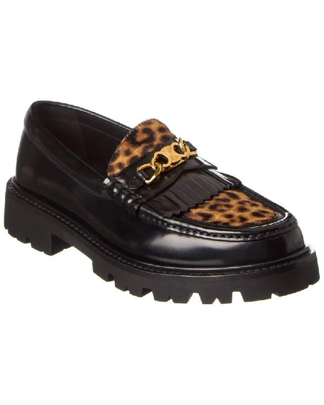 CELINE Margaret Haircalf & Leather Loafer