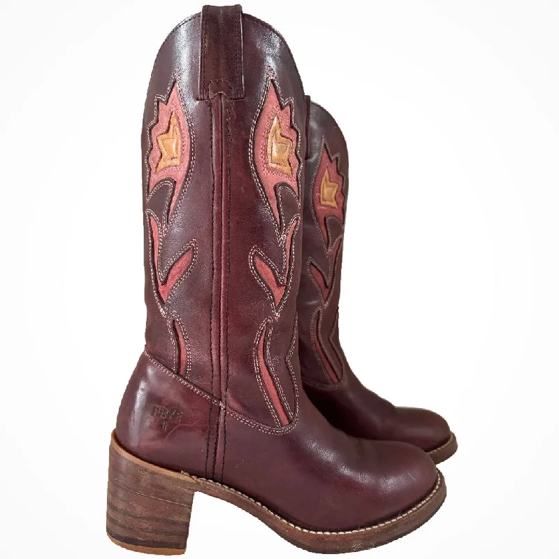 FRYE Vintage Sabrina Floral Campus Cowboy Boots