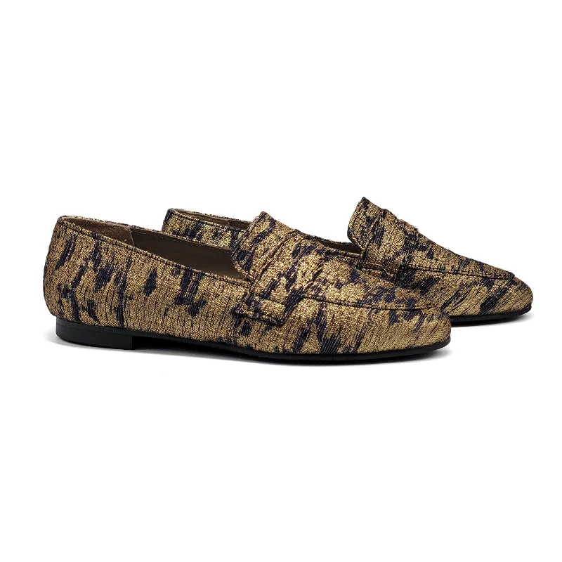 Brunella Gold Navy Streak Loafer 516