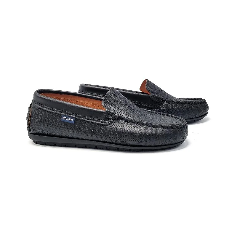 Atlanta Mocassin Black Aztech Loafer 015