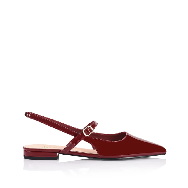 Hiatus Sling Back Flats - Wine Patent