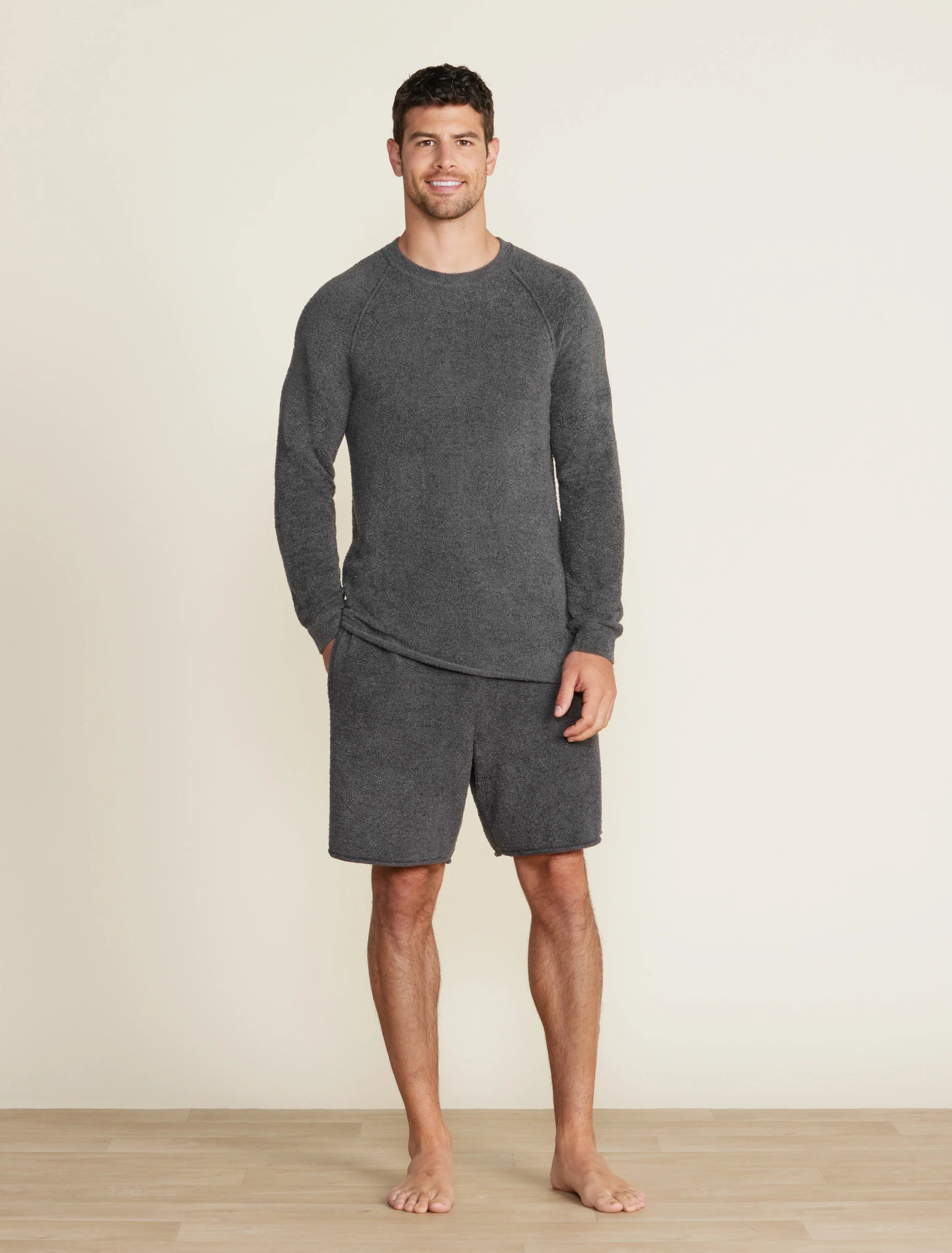 BAREFOOT DREAMS CCL MEN'S RAGLAN PULLOVER CARBON