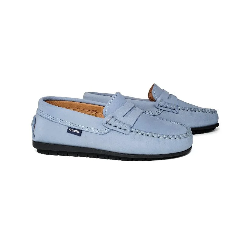 Atlanta Mocassin Blue Nubuk Penny Loafer 032