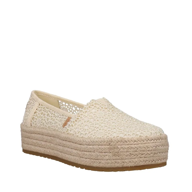 Women's Shoes TOMS VALENCIA Slip On Platform Espadrille 10020691 NATURAL CROCHET