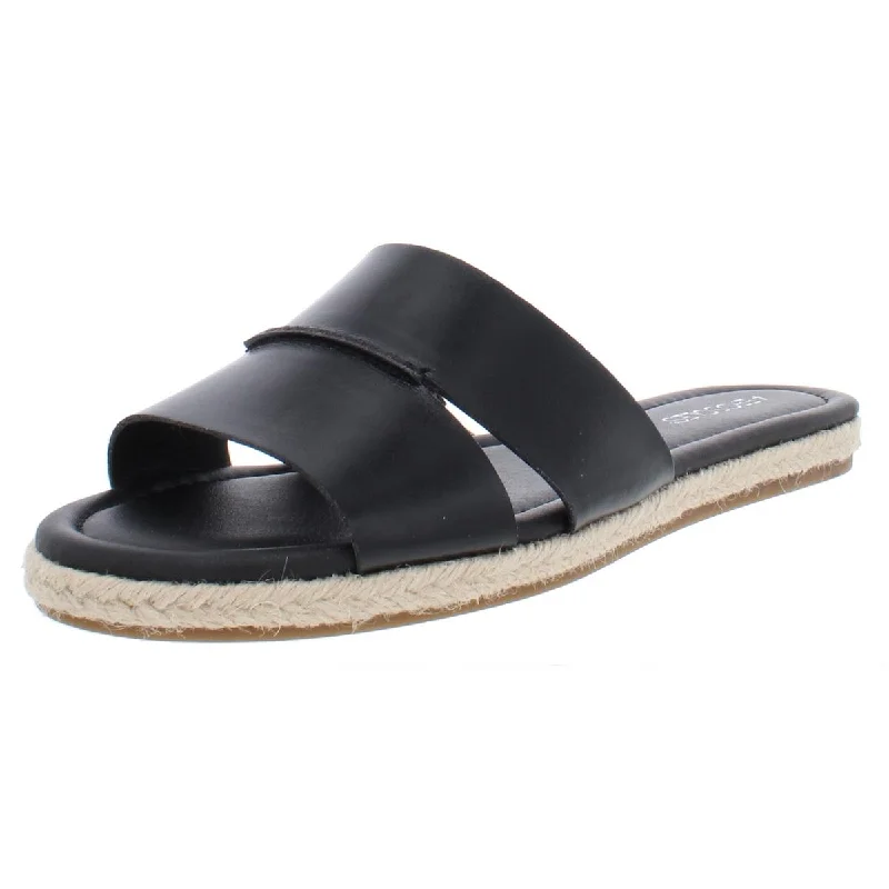 Aerosoles Womens Back Drop Faux Leather Open Toe Slide Sandals