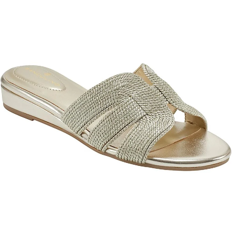 Bandolino Womens Kaylor 2 Faux Leather Braided Slide Sandals