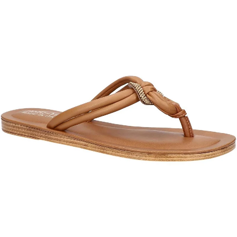 Bella Vita Womens Zev Faux Leather Slip On Slide Sandals