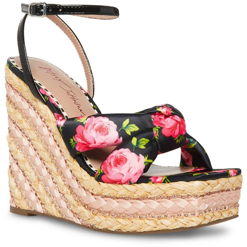 Betsey Johnson Womens Pansie Platform Ankle Strap Espadrilles