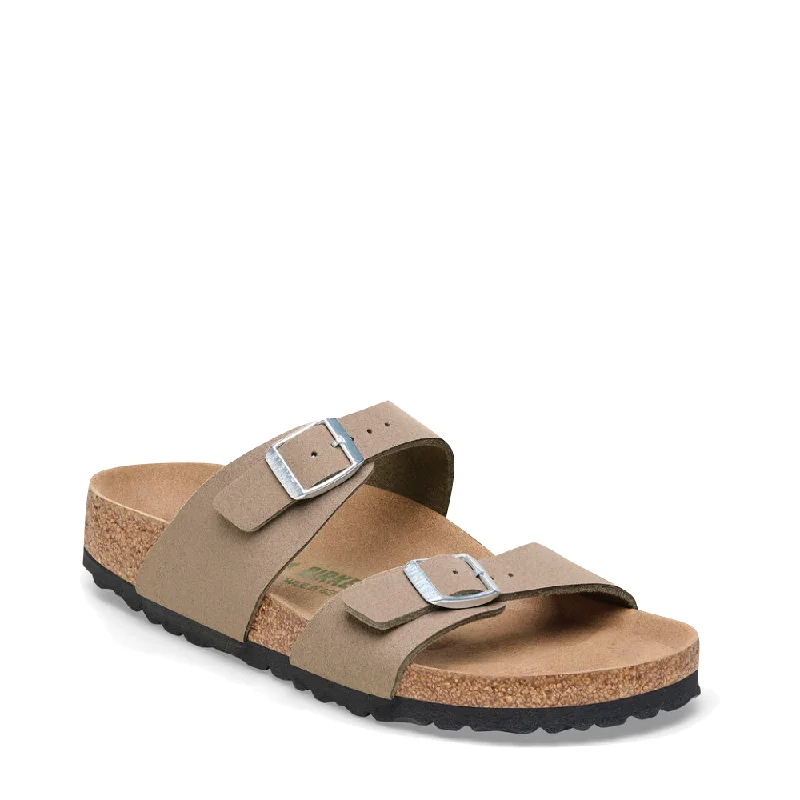 Birkenstock Women's Sydney Vegan Slide Sandal in Gray Taupe