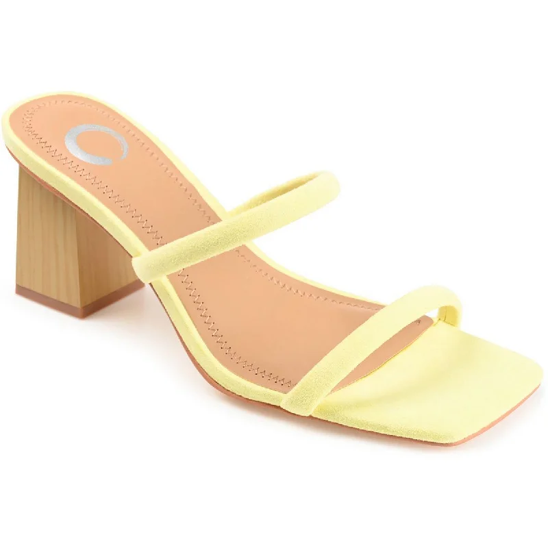 Journee Collection Womens Henrietta Square Toe Slip-On Slide Sandals