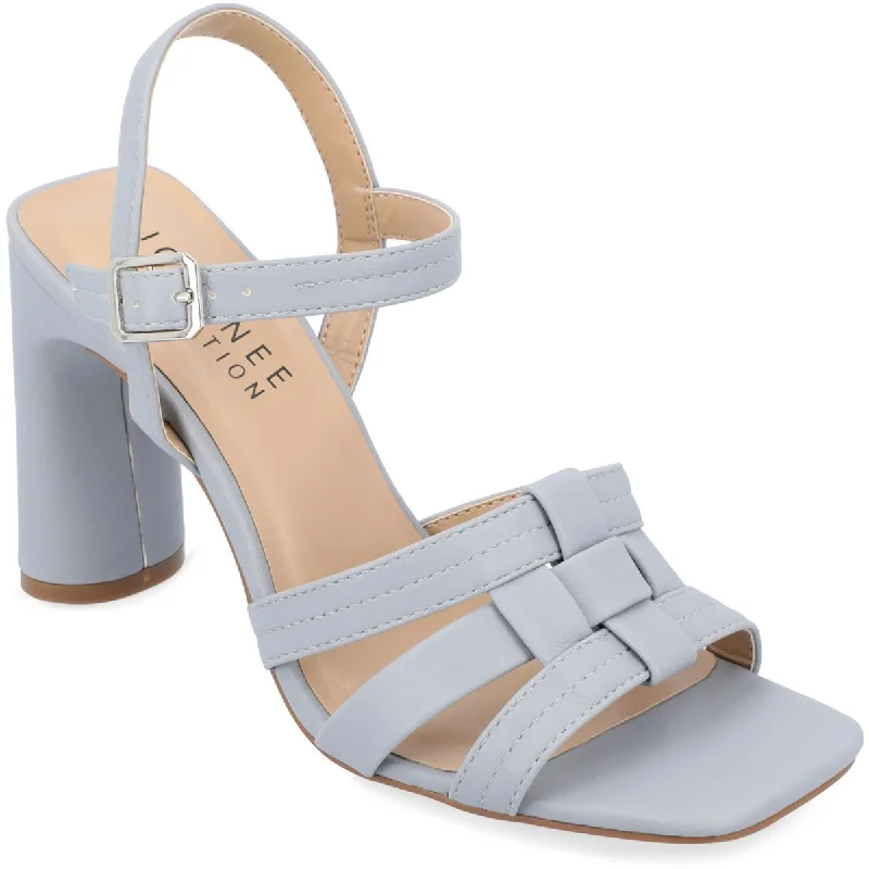 Journee Collection Womens Faux Leather Cut-Out Ankle Strap