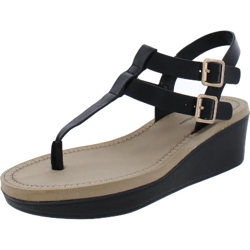 Journee Collection Womens Thong Buckles Wedge Sandals