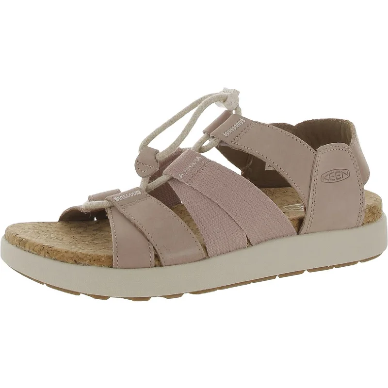 Keen Womens Elle Mixed Strap Leather Caged Slingback Sandals