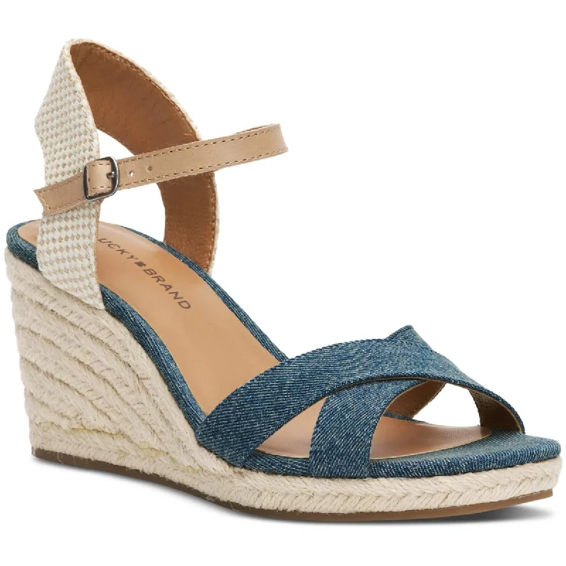 Lucky Brand Womens Maeylee  Espadrille Cut-Out Ankle Strap