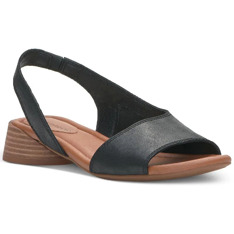 Lucky Brand Womens Rimma Leather Peep-Toe Slingback Sandals