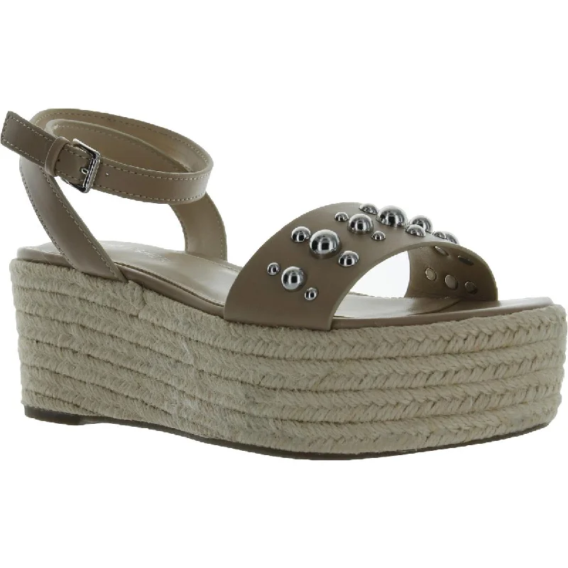 Marc Fisher Womens Joyce Ankle Strap Studded Flatform Sandals