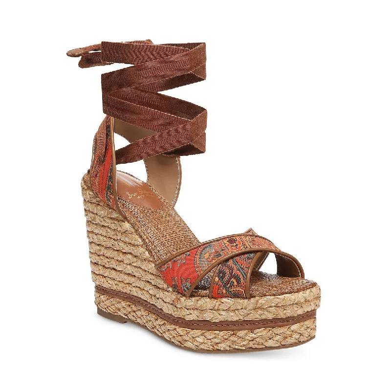 Sam Edelman Womens Vaughn Raffia Wedge Sandals