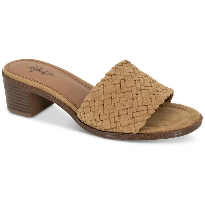 Style & Co. Womens Cassandraa Woven Slip-On Slide Sandals