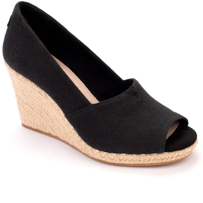 Toms Womens Michelle Peep Toe Slip On Espadrilles