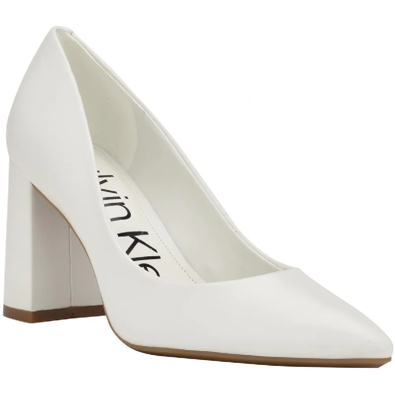 Calvin Klein Womens Jasmine Leather Pointed Toe Pumps