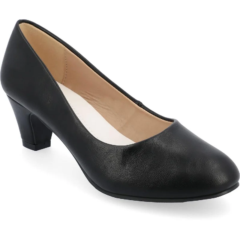 Journee Collection Womens Faux Leather Slip On Pumps