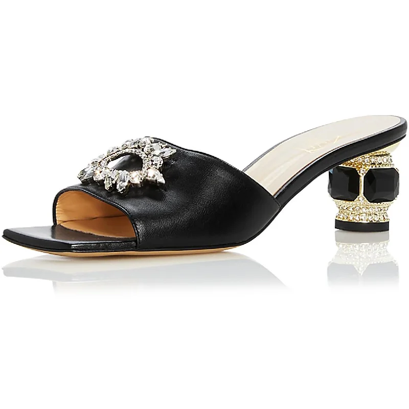 Nalebe by Amina Means Womens Aurum Leather Embellished Mules