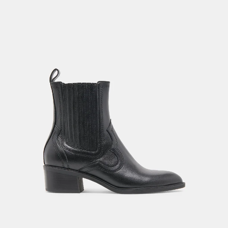 BRYLEE H2O WIDE BOOTIES BLACK LEATHER